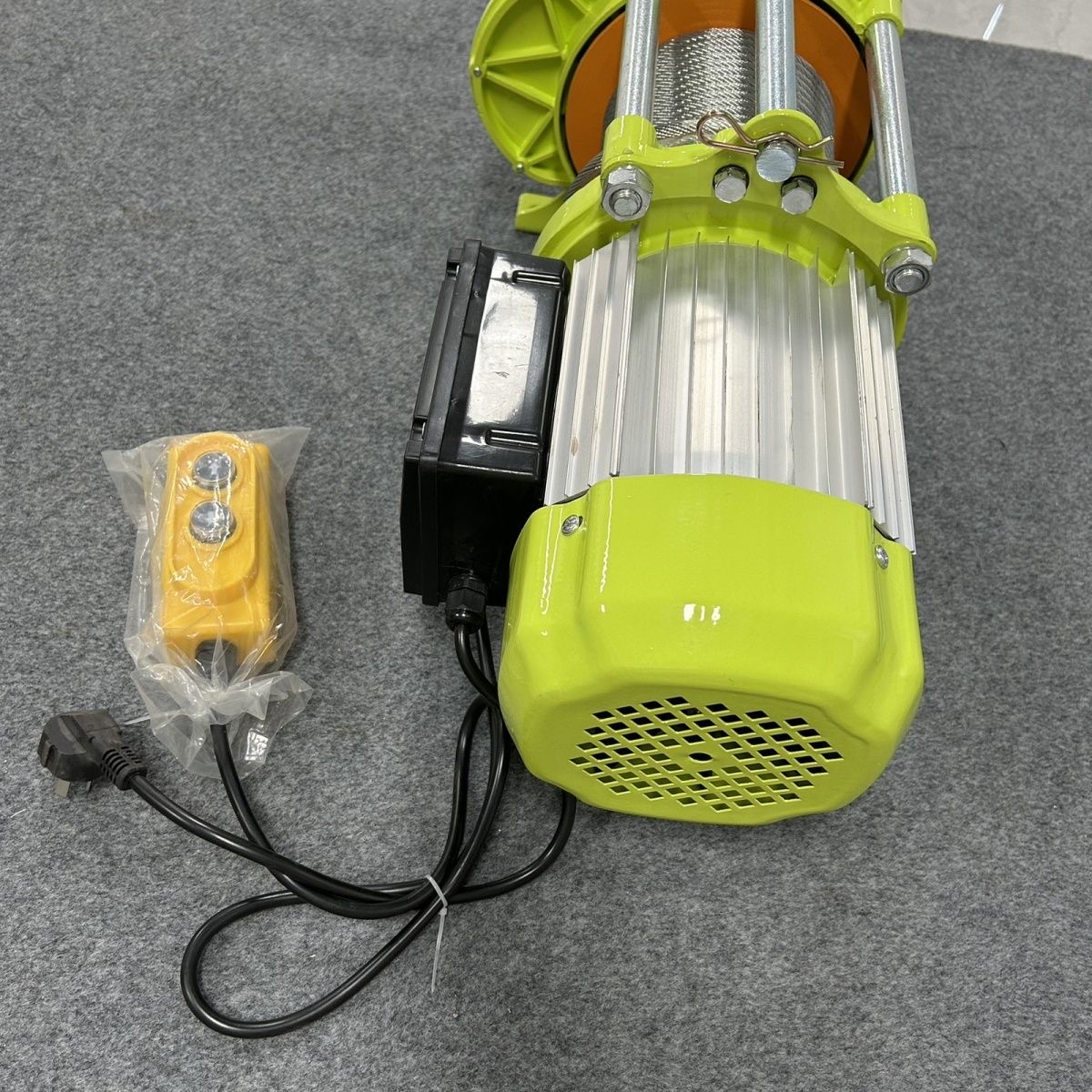 Electric wire rope hoist motor and control box detail