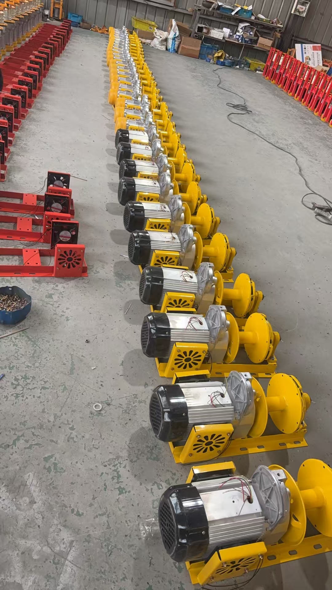Batch production of electric clutch winches