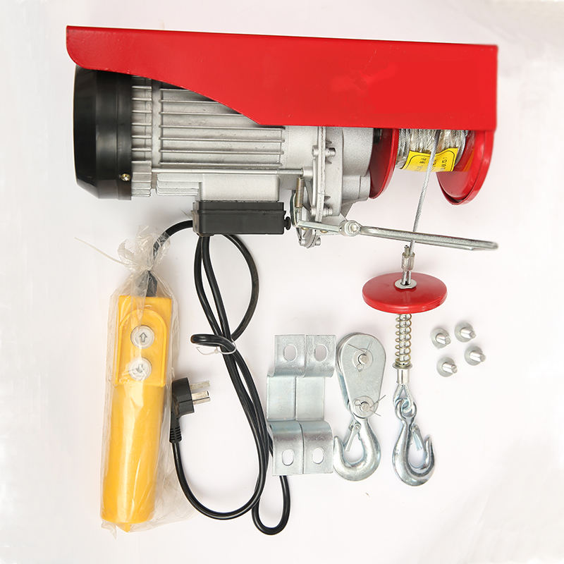Micro electric hoist side view with pendant control