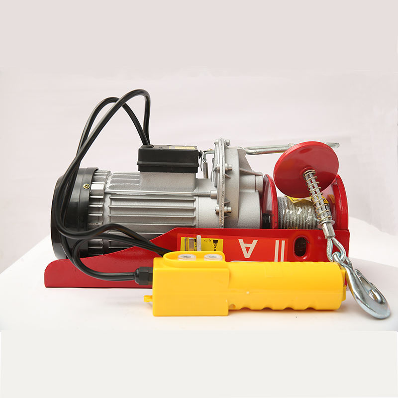 Micro electric hoist top view with accessories